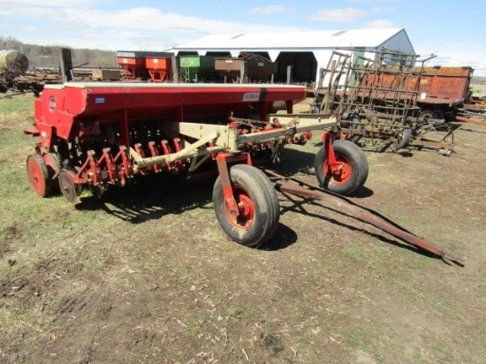 1312. MELROE 12 FT. PRESS DRILL, DOUBLE SEED BOX, GRASS SEEDER, 6 “ SPACING