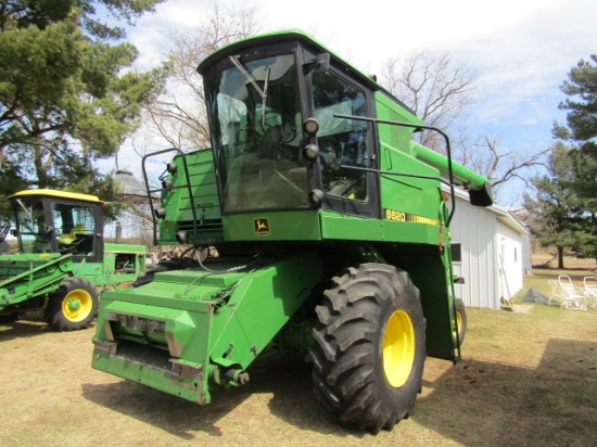 1340. 1985 JOHN DEERE MODEL 6620 TITAL II HYDRO DIESEL COMBINE, CHOPPER, 32