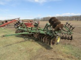 1324. JOHN DEERE MODEL BWF 20 FT. MANUAL FOLD TANDEM DISC, DUAL WHEELS