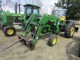 1348. 1970 JOHNDEERE MODEL 4000 DIESEL TRACTOR, OPEN STATION, FENDERS, WHEE