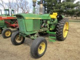 1350. 1967 JOHN DEERE MODEL 3020 GAS TRACTOR, OPEN STATION, JD WIDE FRONT,