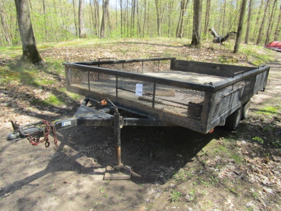 1429. 87” X 10.5 FT. TANDEM AXLE UTILITY TRAILER, BALL HITCH, SPARE TIRE AN