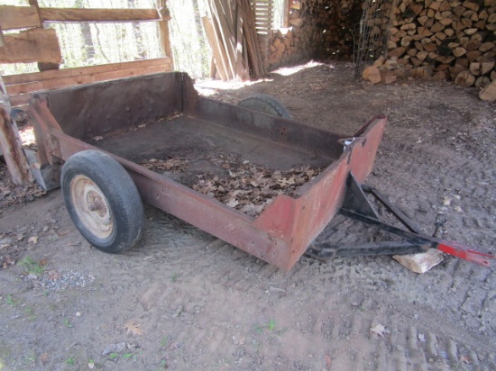 1432. 5’ X 7’ STEEL PULL TYPE TWO WHEEL TRAILER, NO TITLE