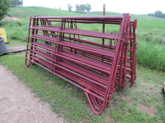 1608. (11) 9.5 FT.  LONG X 60” HIGH INTERLOCKING CORRAL PANELS, YOUR BID IS