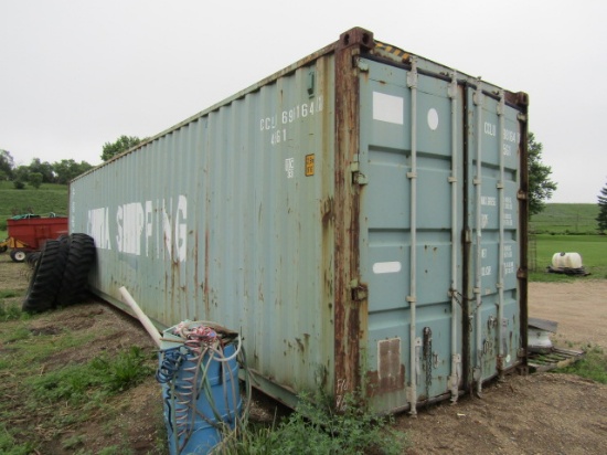 1634. 40 FT. SHIPPING CONTAINER, 101” INTERIOR HEIGHT, 2 SWINGING DOORS, BU