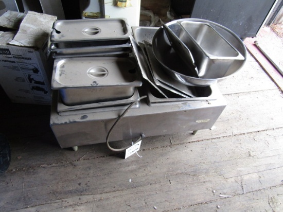 1658. SS STEAM TABLE WITH PANS