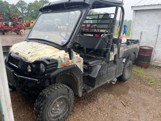 1672. 2016 KAWASAKI EPS PRO FX 4 X 4 MULE SIDE X SIDE, MANUAL  DUMP BOX, SH