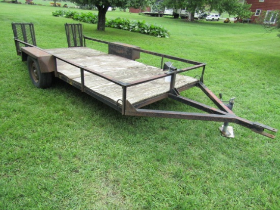 1675. 66” X 12 FT. SINGLE AXLE ATV TRAILER, FOLDING RAMPS, NOT TITLED