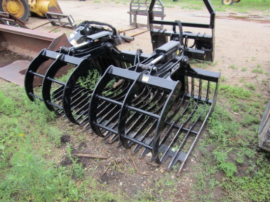 1678. NOTCH 74 INCH SKELETON STYLE ROCK BUCKET WITH DOUBLE CYLINDER HYDRAUL
