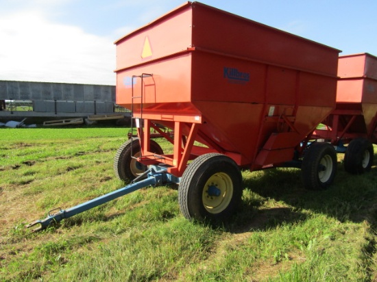 1720. KILLBROS MODEL 385 GRAVITY BOX WITH METAL EXTENSIONS ON HD 13 TON  FO