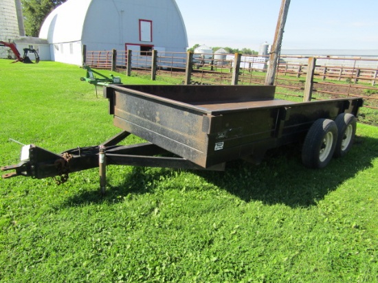 1728. MIDSOTA 6 FT. X 14 FT. TANDEM AXLE HYDRAULIC LIFT ROCK TRAILEER, RAMP