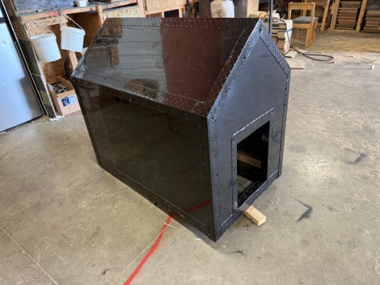 1758. 30" X 49" Dog House, Black in Color,