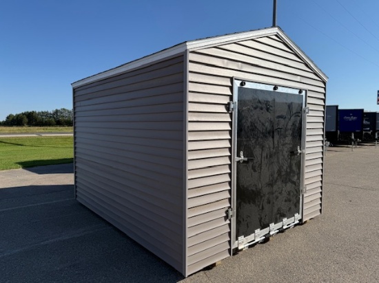1761. 10’ X 12’ Storage Shed with 66” Ramp Door, Clay Vinyl Siding