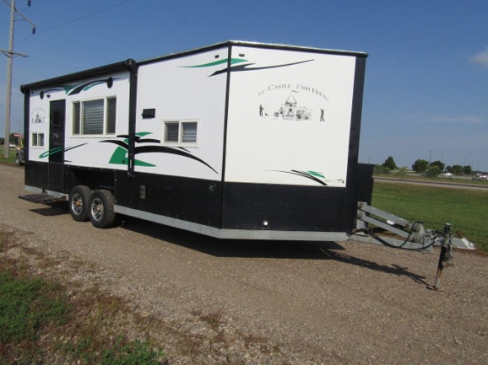 1774. 2018 8’ X 21’ V American Surplus Xtreme Hybrid Ice Castle Fish House
