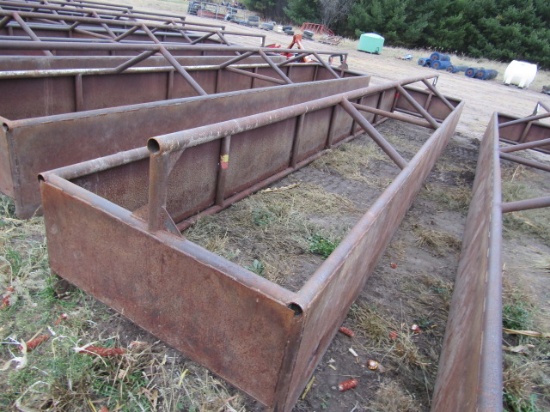 703. 4 FT. X 24 FT BOTTOMLESS STEEL FEED BUNK WITH RAIL
