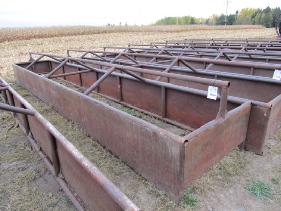 705. 4 FT. X 24 FT. BOTTOMLESS STEEL FEED BUNK WITH RAIL