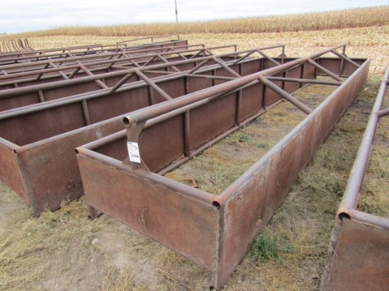 708. 4 FT. X 24 FT. BOTTOMLESS STEEL FEED BUNK WITH RAIL