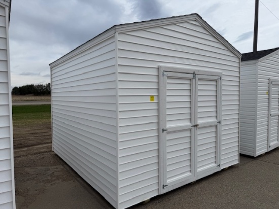 Lot 259. 10’ X 12’ Storage Sheds with Barn Doors. White In Color,