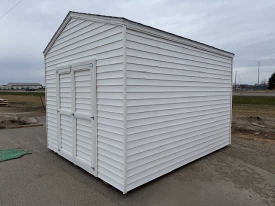 260. 10’ X 12’ Storage Sheds with Barn Doors. White In Color