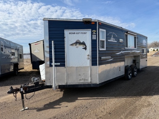 279. 2014 American Surplus Ice Castle Fish House 8’x20’ Tandem Axle Crank Down Frame