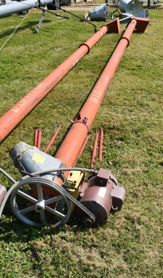 355A 6" X APPROX. 23' JUMP AUGER WITH 3 HP. LEESON ELECTRIC MOTOR