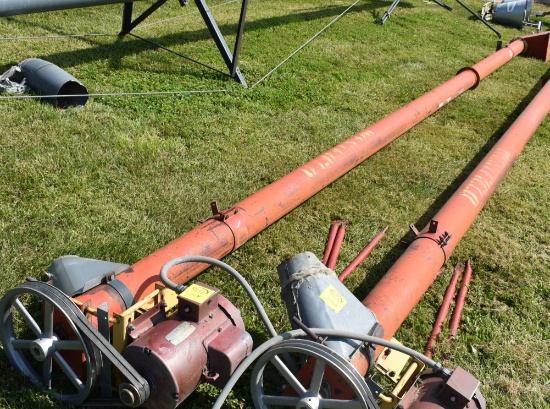 355B6" X APPROX. 23' JUMP AUGER WITH 3 HP. LEESON ELECTRIC MOTOR
