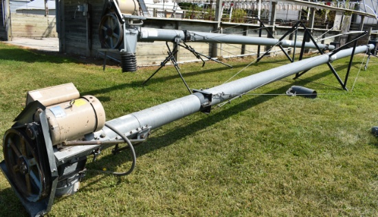 355C 8" X APPROX. 39' BIN CROSS AUGER, 7.5 HP BALDOR MOTOR