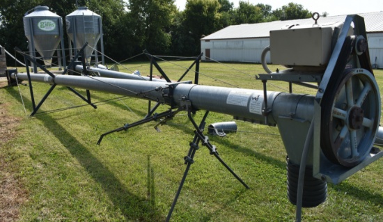 355D 8" X APPROX. 39' BIN CROSS AUGER, 7.5 HP BALDOR MOTOR