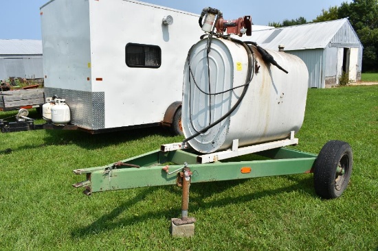 265 GALLON FIELD SERVICE TRUCK ON 2 WHEEL TRANSPORT, 12V DC PUMP