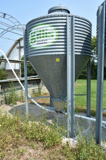 3 TON BULK FEED BIN, NO AUGER, SOUTH SIDE OF HOOP BUILDING, NEXT TO BUILDING