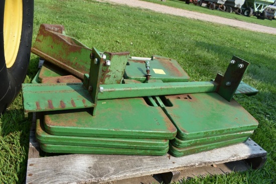 (10) John Deere Suitcase Weights Plus Weight Bar, Your Bid X 10