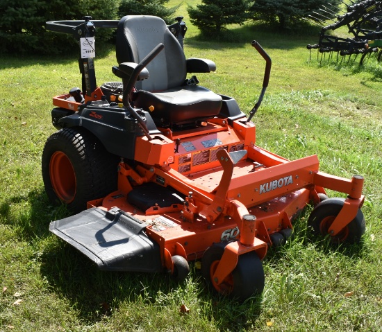 1915. KUBOTA MODEL Z-725 ZERO TURN LAWN MOWER, 60” DECK, 25 H.P. KOHLER GAS