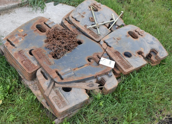 1950. SET OF 22 NEW HOLLAND 40 KG FRONT SUITCASE WEIGHTS, WILL SELL (22) T