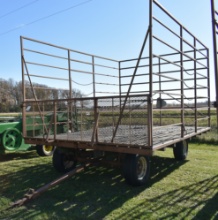 240. HARMS 10’ X 16’ STEEL BALE THROW RACK, TIP DOWN FRONTS, ON HARMS HD FO