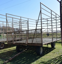 241. HARMS 10’ X 16’ STEEL BALE THROW RACK, TIP DOWN FRONT ON HARMS HD FOUR