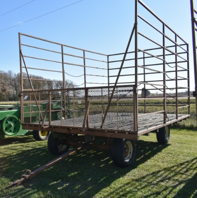 240. Harms 10’ X 16’ Steel Bale Throw Rack, Tip Down Fronts, On Harms HD Fo