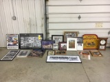 Lot of MC and hot rod photos, clocks, etc