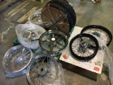 Lot of motorcycle wheels