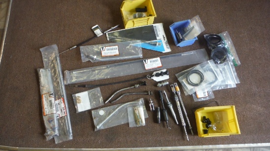 Lot of assorted choke cable, breather tubes, caliper seal kits, clutch push rods, kicker springs and