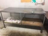 Stainless steel table and hand sink