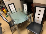 Glass Table w/ (4) chairs, 48
