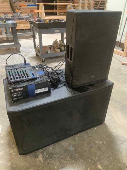 Speakers with Mixing Console