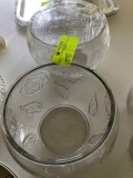 2 large punch bowls/ rose design 8inches tall  *TABLE IS NOT INCLUDED IN THIS LOT*