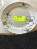 2 black&white floral design 13in dinner plate *TABLE IS NOT INCLUDED IN THIS LOT*