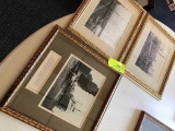 3 gold picture frames  *TABLE IS NOT INCLUDED IN THIS LOT*