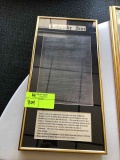 1 framed copy of the lakeside inn original deed   *TABLE IS NOT INCLUDED IN THIS LOT*