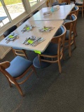 2 4ftx4ft tables with 8 Chairs *UTENSILS ARE NOT INCLUDED IN THIS LOT*