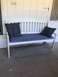 White Bench with cushion