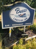 BuzzÕs lakeside inn large sign (Signs located when you first drive in)