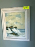 White framed painting